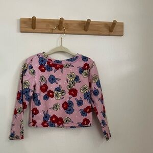 Toddler girl pink and floral wave zone Swim Rashguard size 24 months no flaws